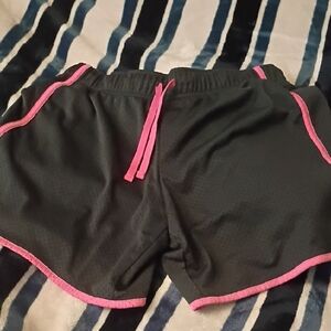 Danskin Now Black Athletic Shorts with Pink Trim